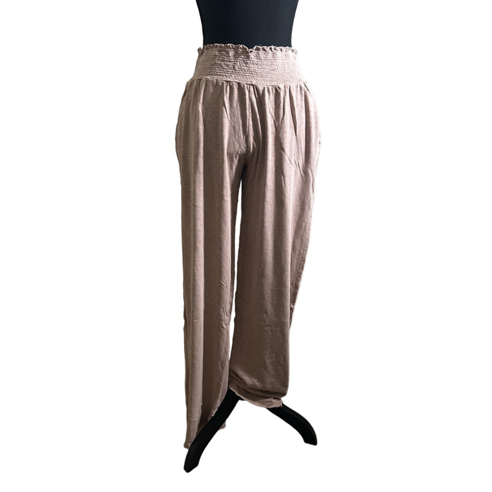 NWT Hello Nite Smocked Waist Lounge Pants | Driftwood | Size M | 100% Cotton